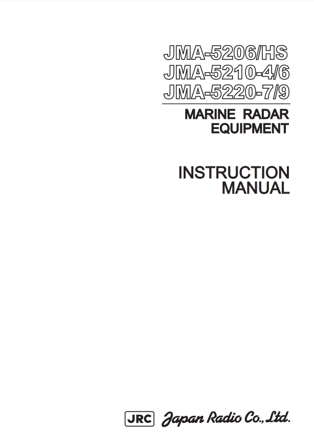 Руководство по эксплуатации JRC JMA-5206-HS, 5210-4/6, 5220-7/9